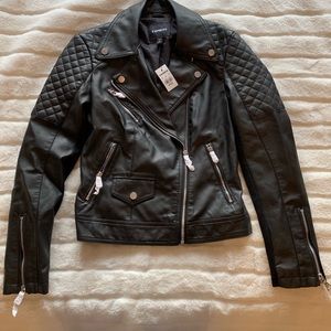 Express Quilted Faux Leather Moto Jacket